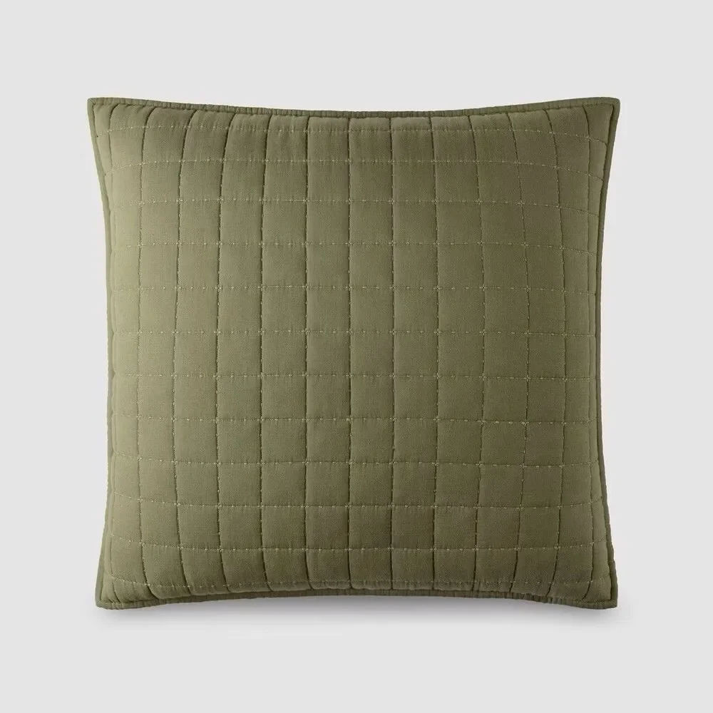 Jeremiah Brent Home 24x24 Euro Accent Pillow Green Box Rice Stitch Gauze